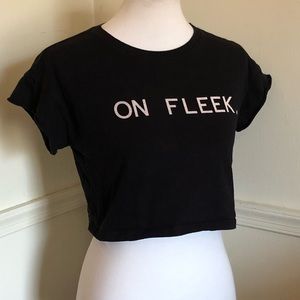 Forever 21 - “On Fleek” Black Cropped Tee